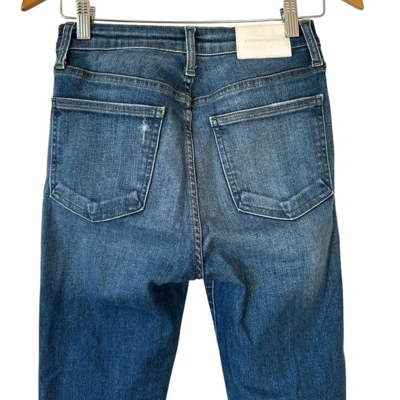 Jonathan Simkhai Womens River Distressed High Rise Straight Leg Jeans - Picture 7 of 16